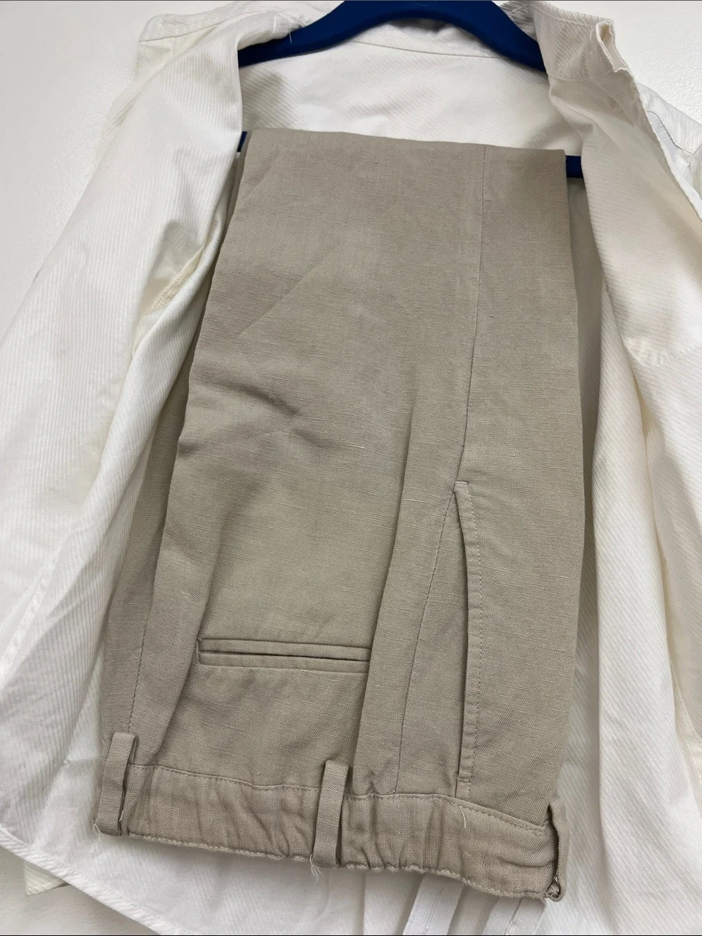Nordstrom Light Beige Linen Blazer Pant Suit Matching Set 3pc Kids Boy 5
